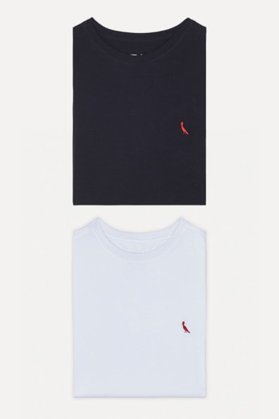 Kit 2 Camisetas Básicas Brasa Pica-pau Bordado