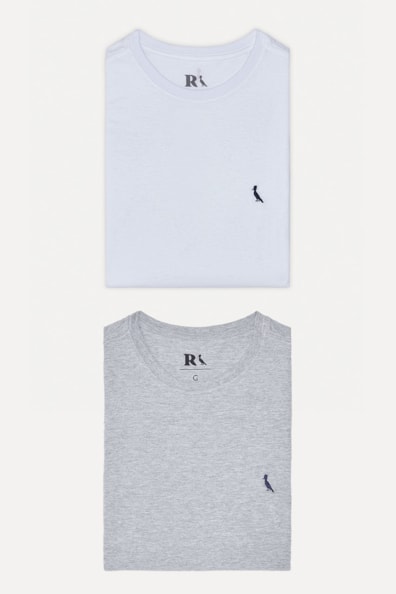 Kit 2 Camisetas Básicas Gota Pica-pau Bordado