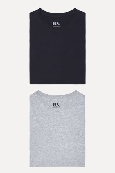 Kit 2 Camisetas Básicas Preta E Cinza Reserva