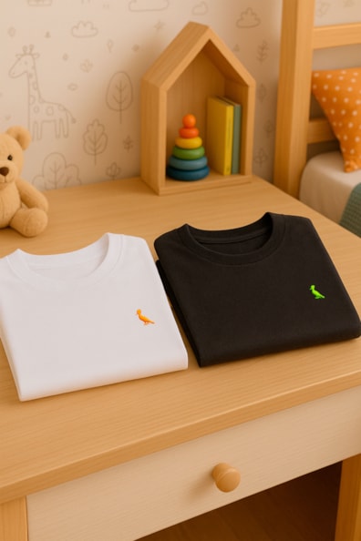 Kit 2 Camisetas Mini Bordado Glow