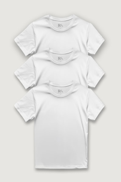 Kit 3 Camisetas Básica Branca