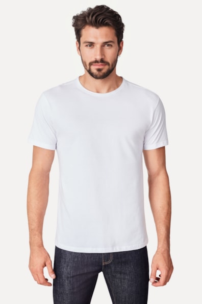 Kit 3 Camisetas Básica Branca