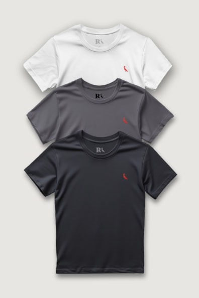 Kit 3 Camisetas Básicas Brasa Pica-pau Bordado