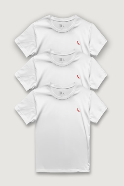 Kit 3 Camisetas Brasa Branca Pica Pau Bordado