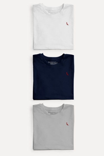 Kit 3 Camisetas Brasa Cinza Reserva Mini