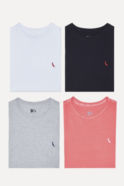 Kit 4 Camisetas Bordadas Brasa Suspiro E Gota Reserva