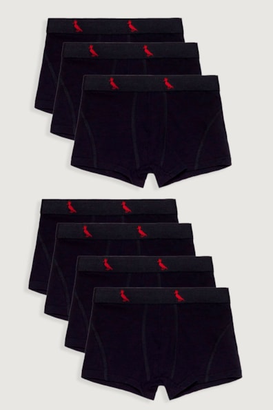 Kit 7 Cuecas Pretas Mini Boxer